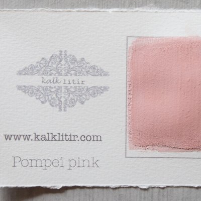 Kalkfärg, färgprov Pompei Pink, Kalklitir