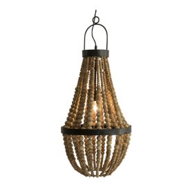 Takkrona med träkulor, Ceiling Lamp