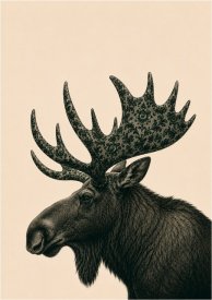 Veda poster älg, A3