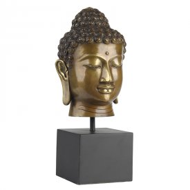 Buddha Huvud på fot, Mässing Pb Home