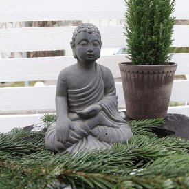 Buddha Munk grå