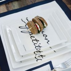 Buon Appetito Square Plate, fat, 18x18 cm, Keramikfat, Riviera Maison