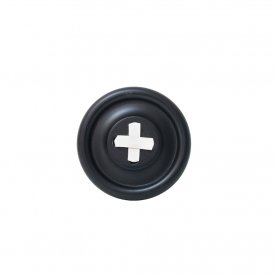 Button Hook, Black (white stitch) svart krok med vit söm, Hk living