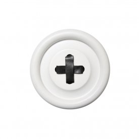Button Hook, svart (black stitch) vit krok med svart söm, Hk living