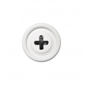 Button Hook, white (black stitch) vit krok med svart söm, Hk living