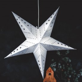 Julstjärna Star Crochet 5 points 60 cm white, Majas Cottage