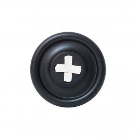 Button Hook, Black (white stitch) svart krok med vit söm, Hk living