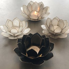 Lotus ljuslykta, svart, small