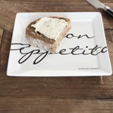 Buon Appetito Square Plate, fat, 18x18 cm, Keramikfat, Riviera Maison