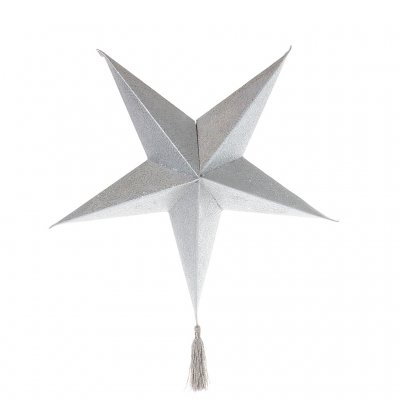 Paper Star Betlehem, Silver 46 cm diameter, On Interiör