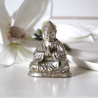 Buddha Sitting, Silver, Pb Home