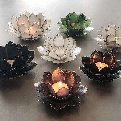 Lotus ljuslykta, Charcoal, small